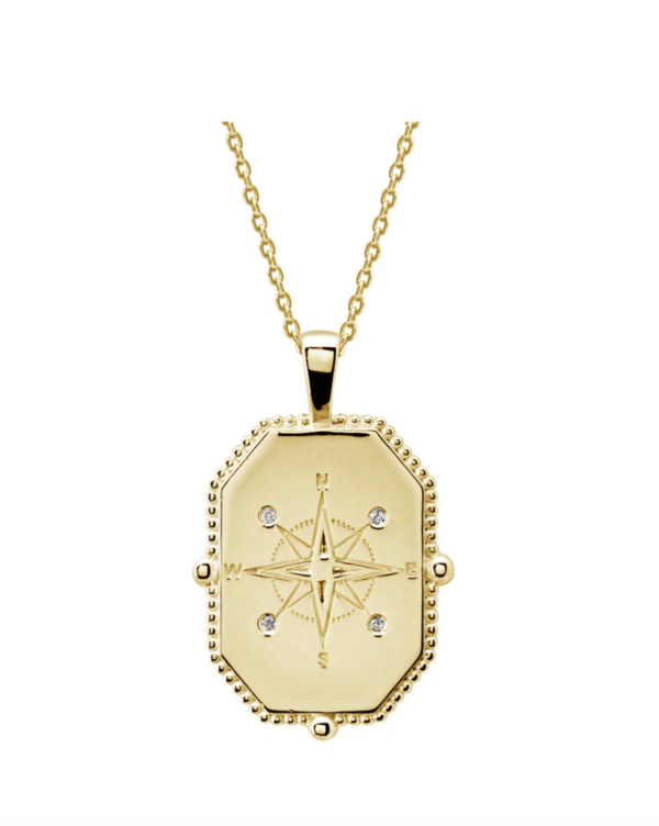 murkani compass necklace gold plated