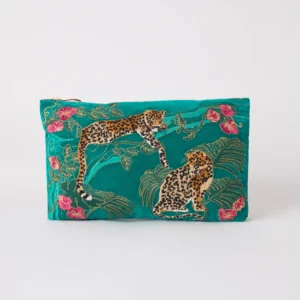 Elizabeth Scarlett Teal-jungle-jaguar-everyday-pouch